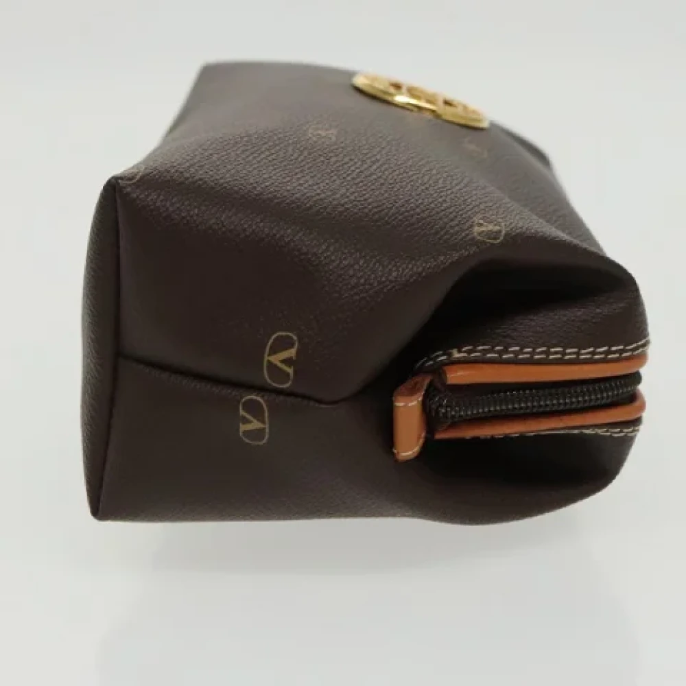 Valentino Vintage Pre-owned Leather pouches Brown Dames