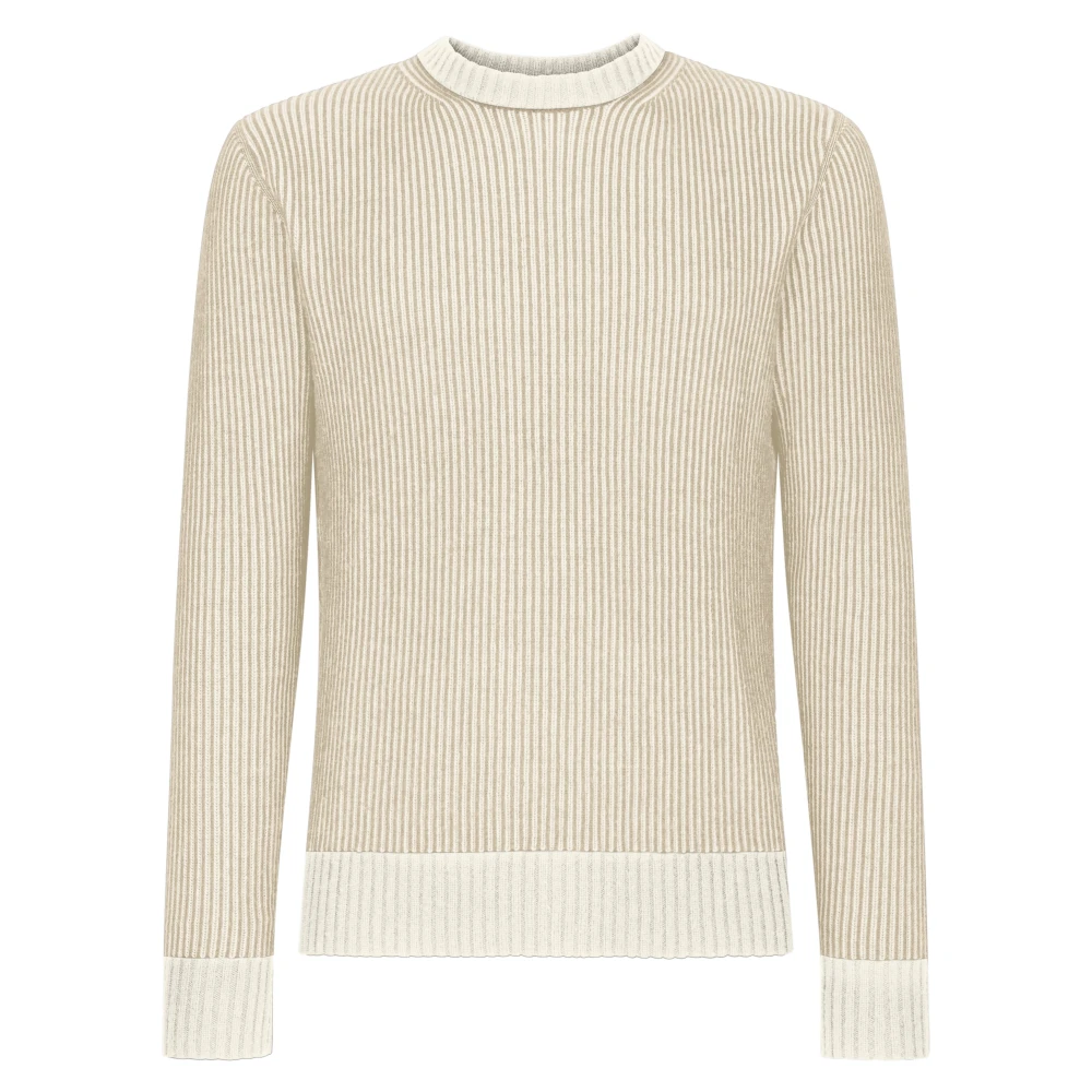 add Trui IN Dubbele Zijden RIB Beige Heren
