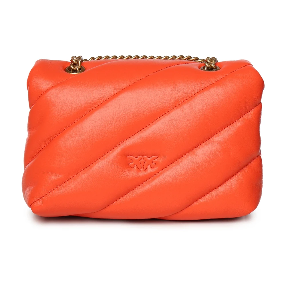 pinko Oranje Leren Schoudertas met Sluiting Red Dames
