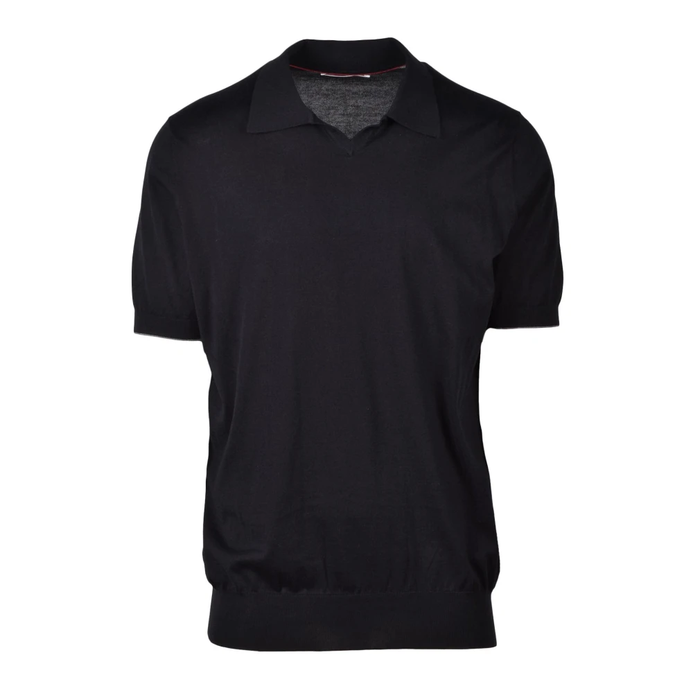BRUNELLO CUCINELLI Katoenen Polo Black Heren