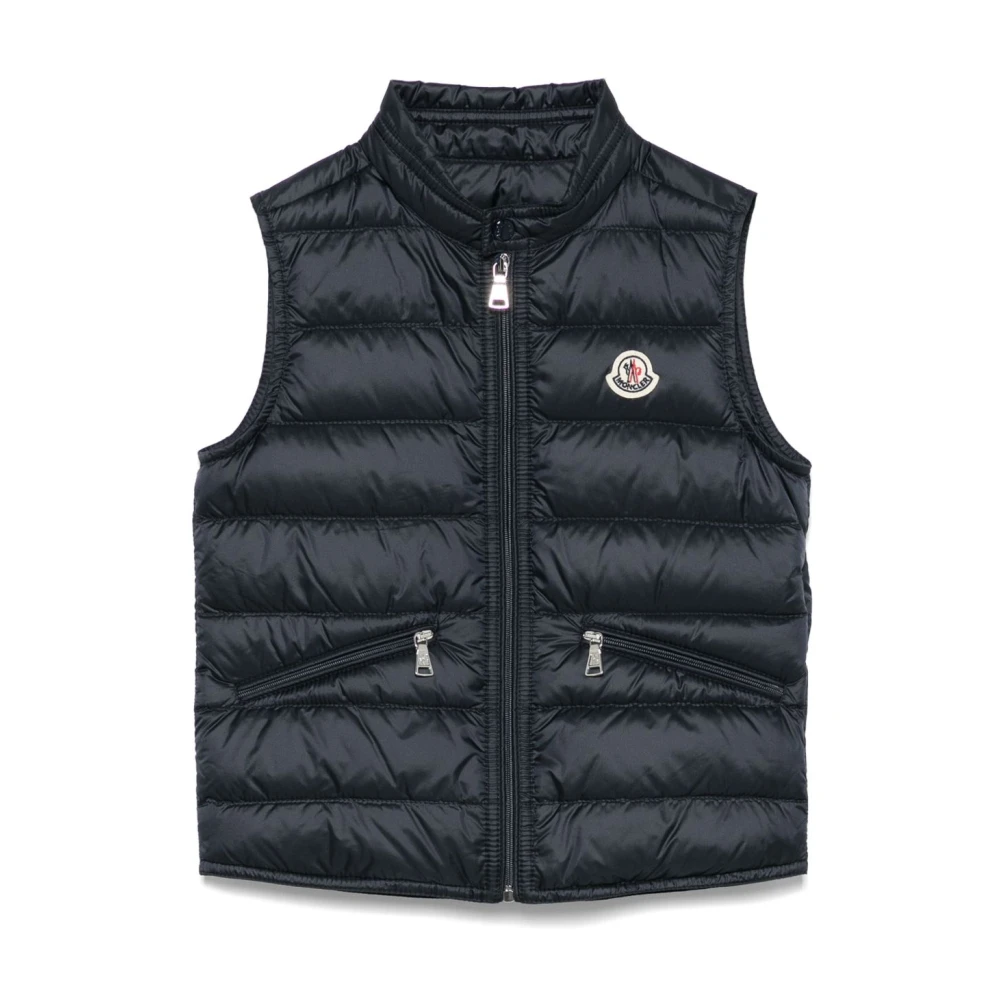 Moncler Quilted Down Vest - Male - Waistcoats - Blue - 10 Y - Kids