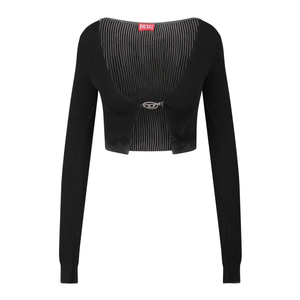 Diesel Geribbelde Korte Vest Black Dames