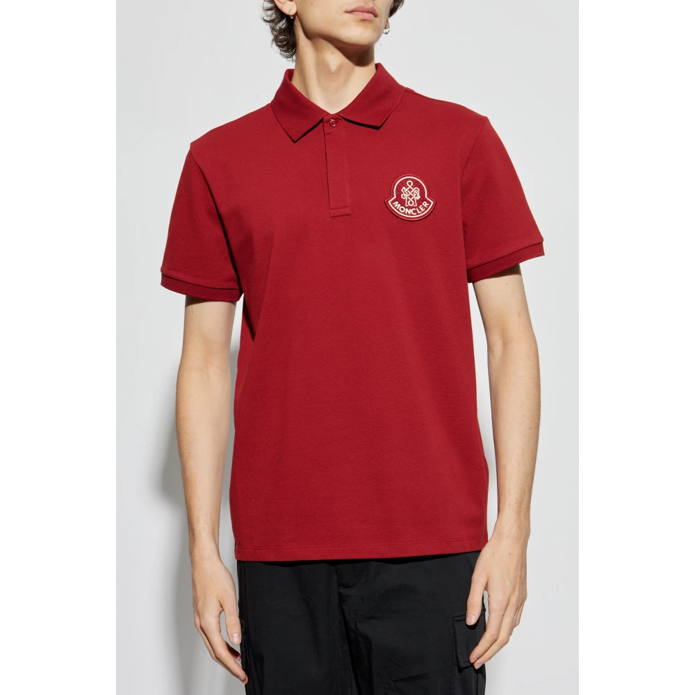 Moncler Polo met logo Red Heren