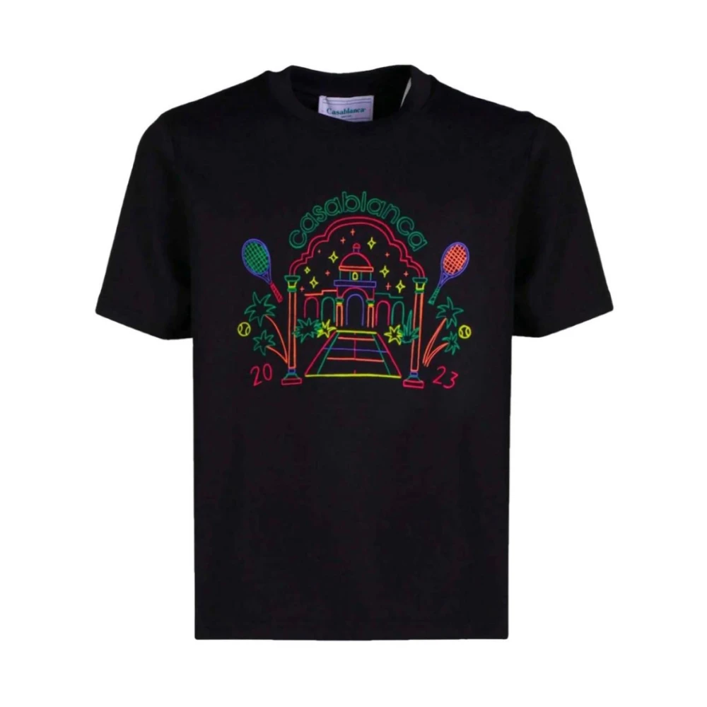 Casablanca Regenboogkrijt Tempel T-shirt Black Heren