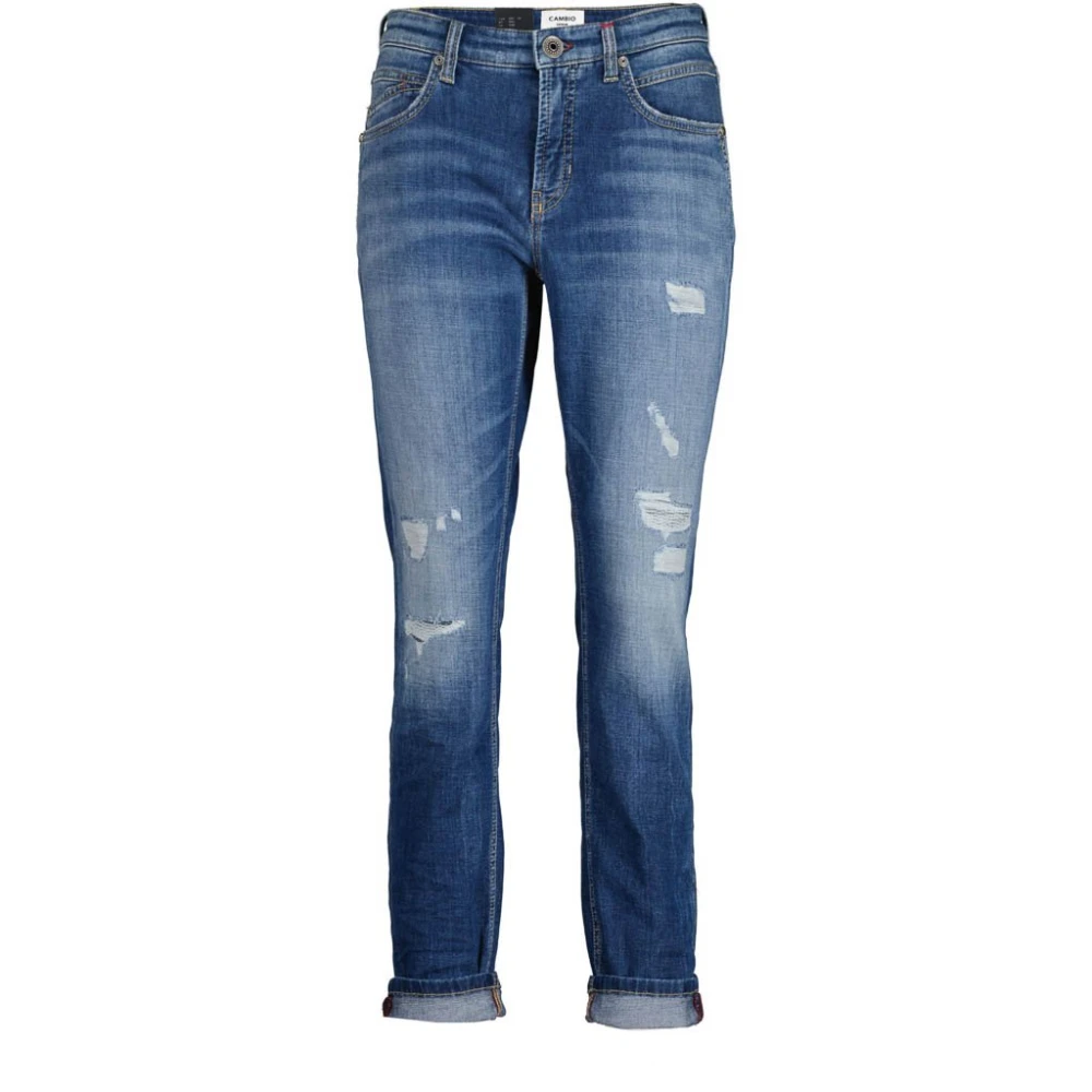 Cambio Stiliga Cropped Jeans Blue, Dam