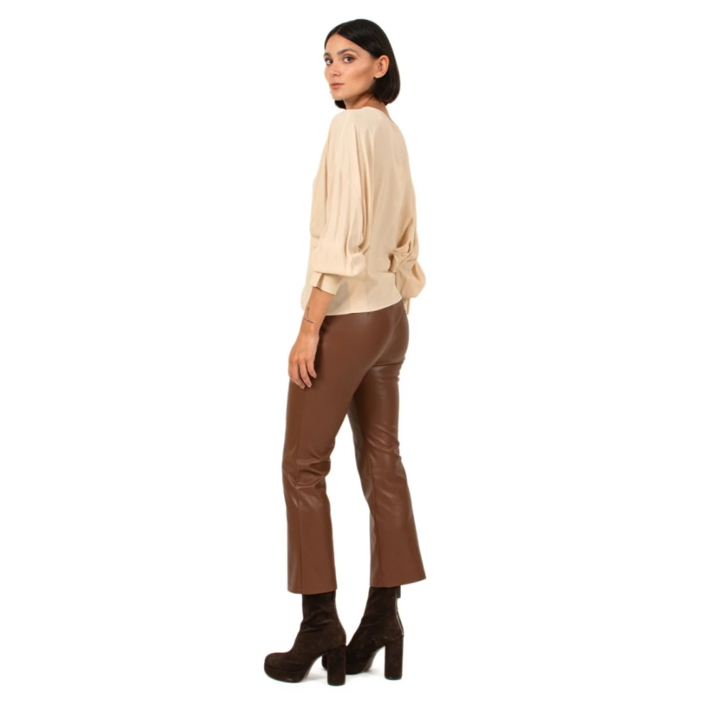 Semicouture Crème Crepe de Chine Blouse Beige Dames