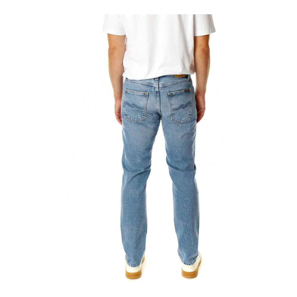 Nudie Jeans Rigid Denim Straight Fit Jeans Blue Heren