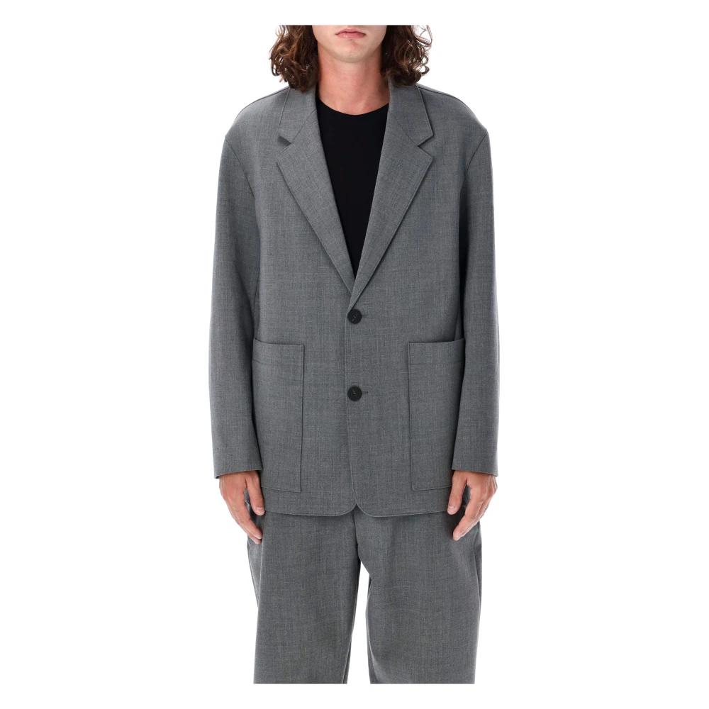 Studio Nicholson Grijze Marl Conde Blazer Aw24 Gray Heren