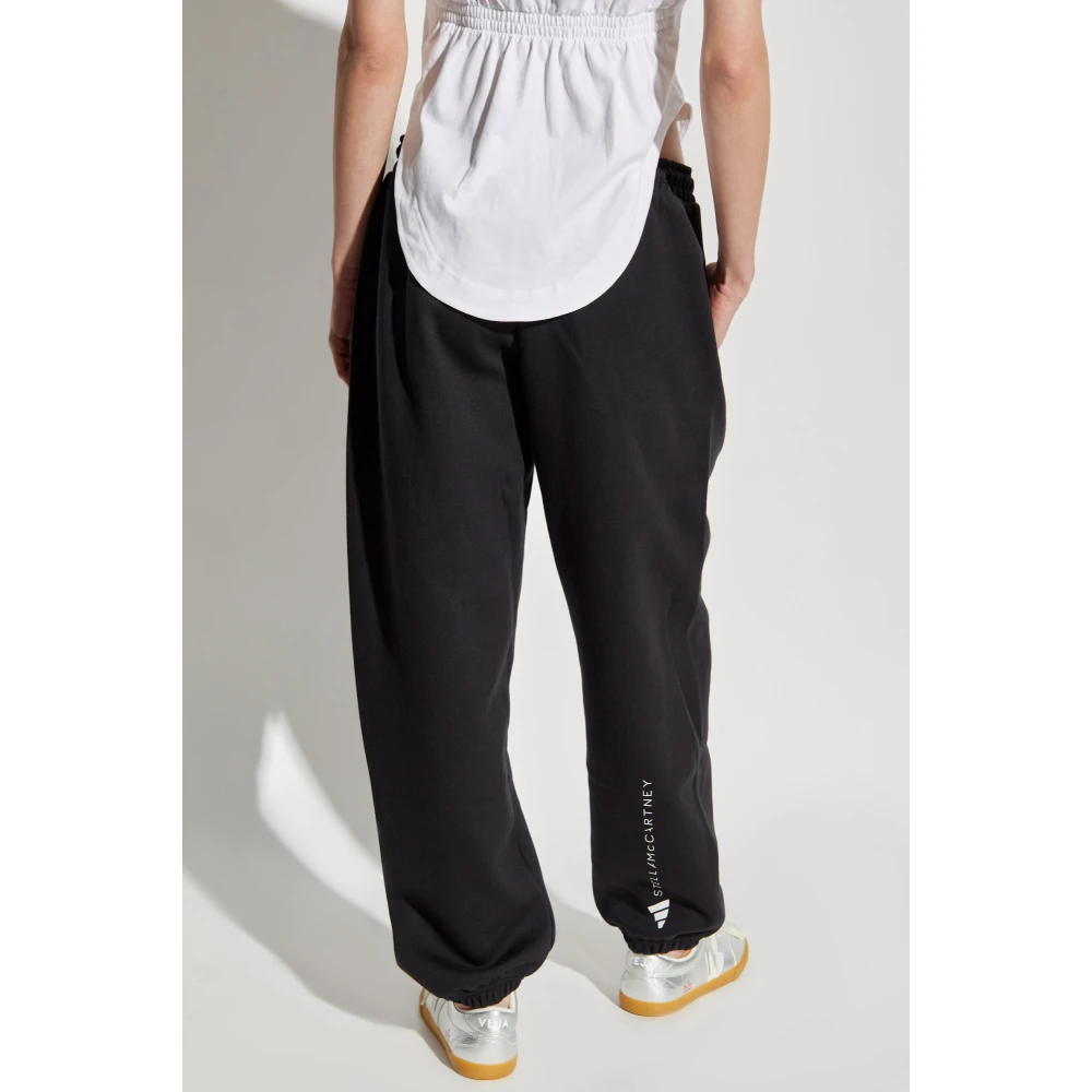 adidas by stella mccartney Sweatpants met bedrukt logo Black Dames