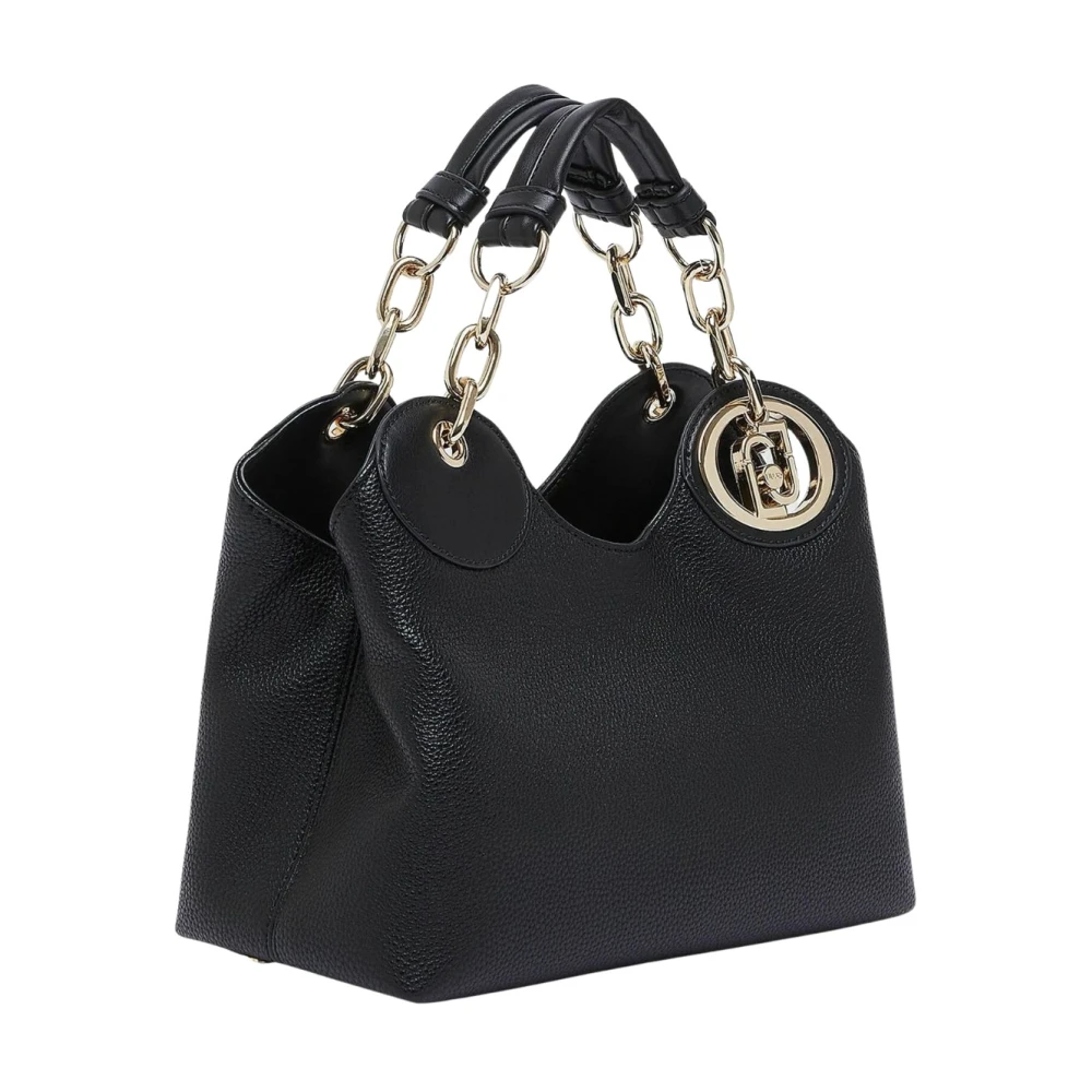 LIU JO Faiza ECS Satchel Bag S Nero / Brass Gold - Image 2