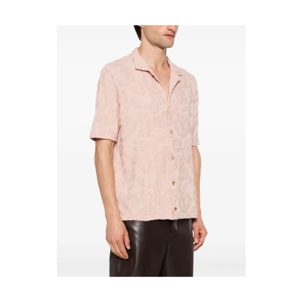 Roberto Collina Short Sleeve Shirts Pink Heren