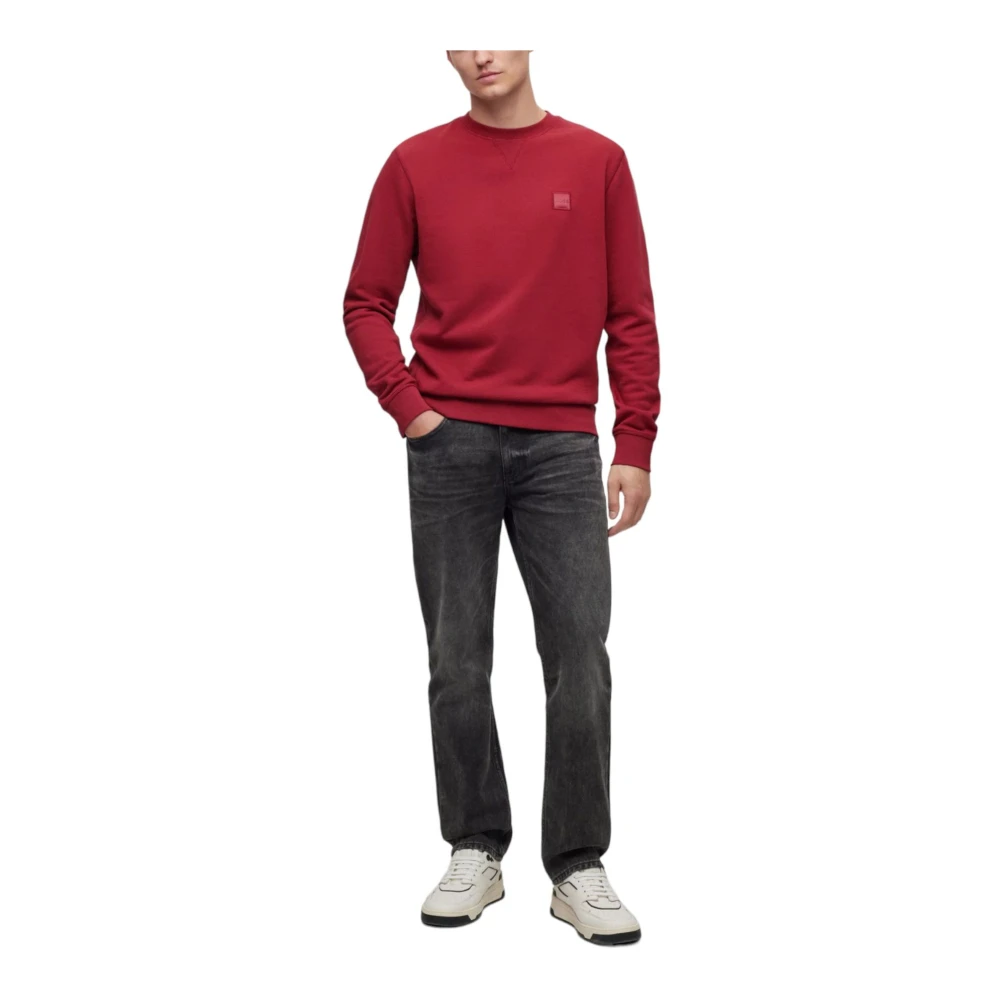 Hugo Boss Sweatshirt met ronde hals Red Heren
