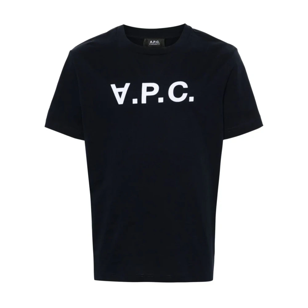 A.p.c. Logo Flocked VPC T-Shirt Blue Dames