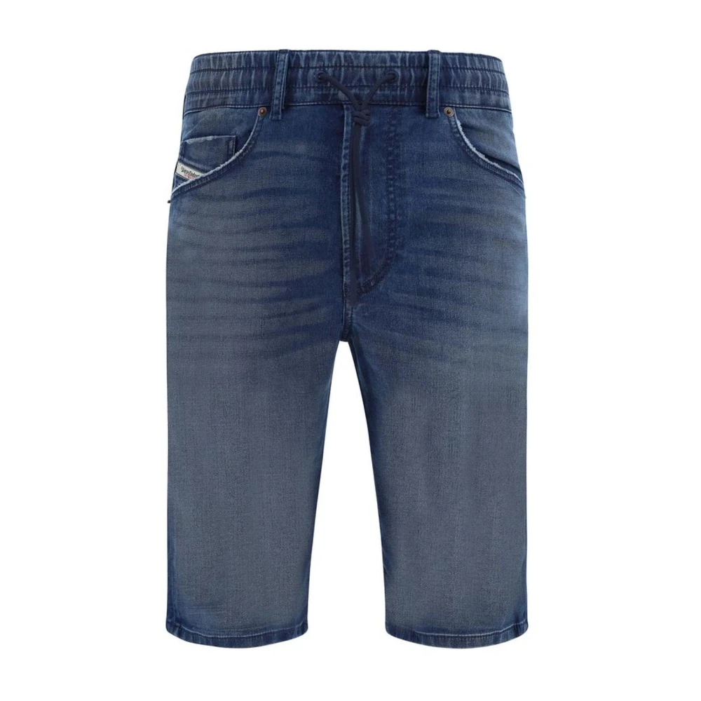 Diesel Shorts met geborduurd logo en elastische tailleband Blue Heren