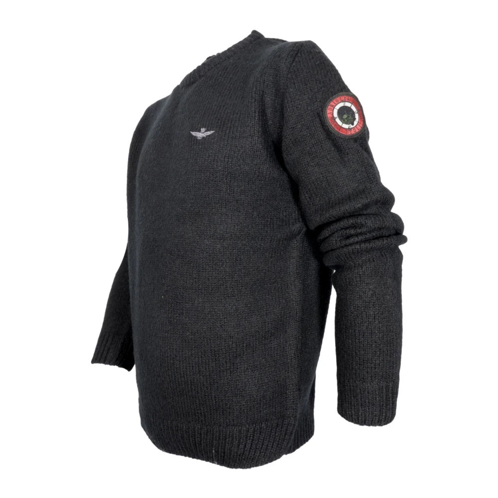 aeronautica militare Militaire stijl wollen trui Black Heren