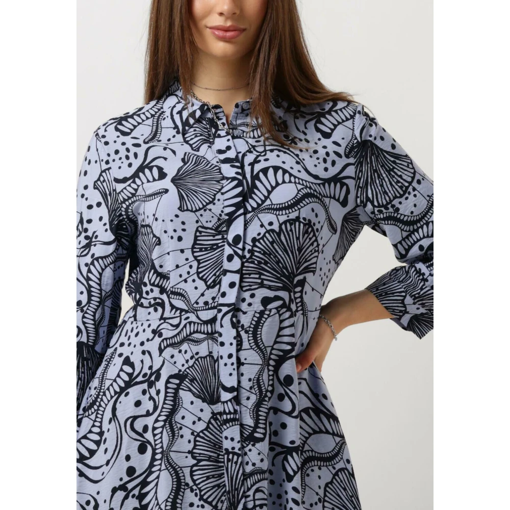 Object Blauwe Midi Overhemdjurk voor de Zomer Multicolor Dames