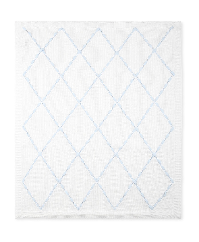 white-cotton-blanket-with-light-blue-ribbon