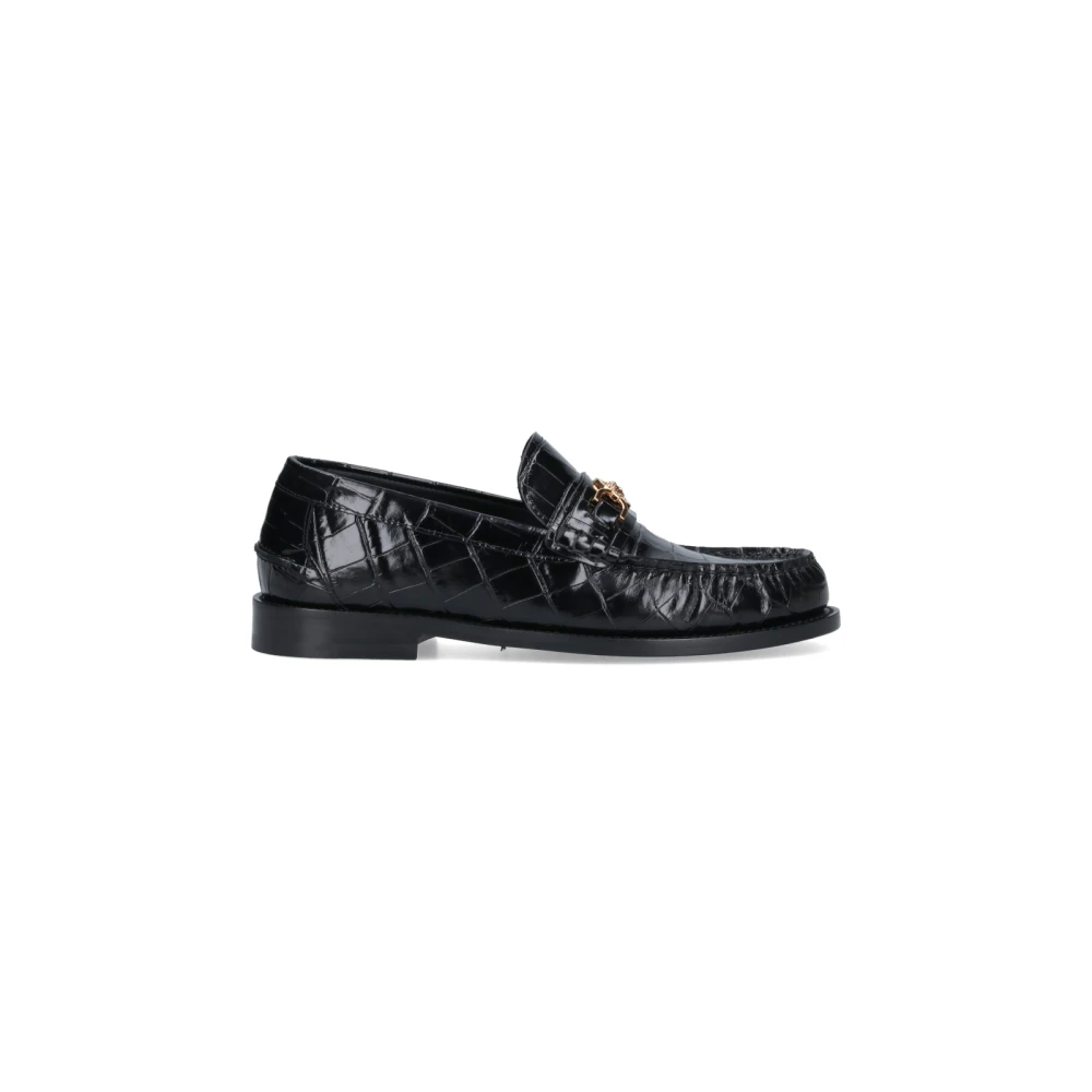 Versace Men's Black Mocassini Flat Shoes - Loafers - 7 Uk - Shoes