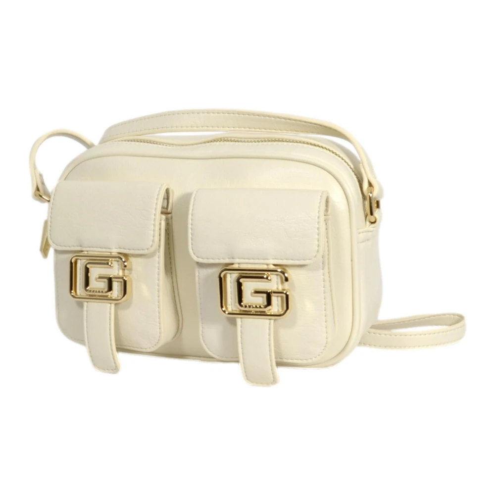 Gaëlle Paris Ivoor Camera Tas Cargo in Eco-leer White Dames