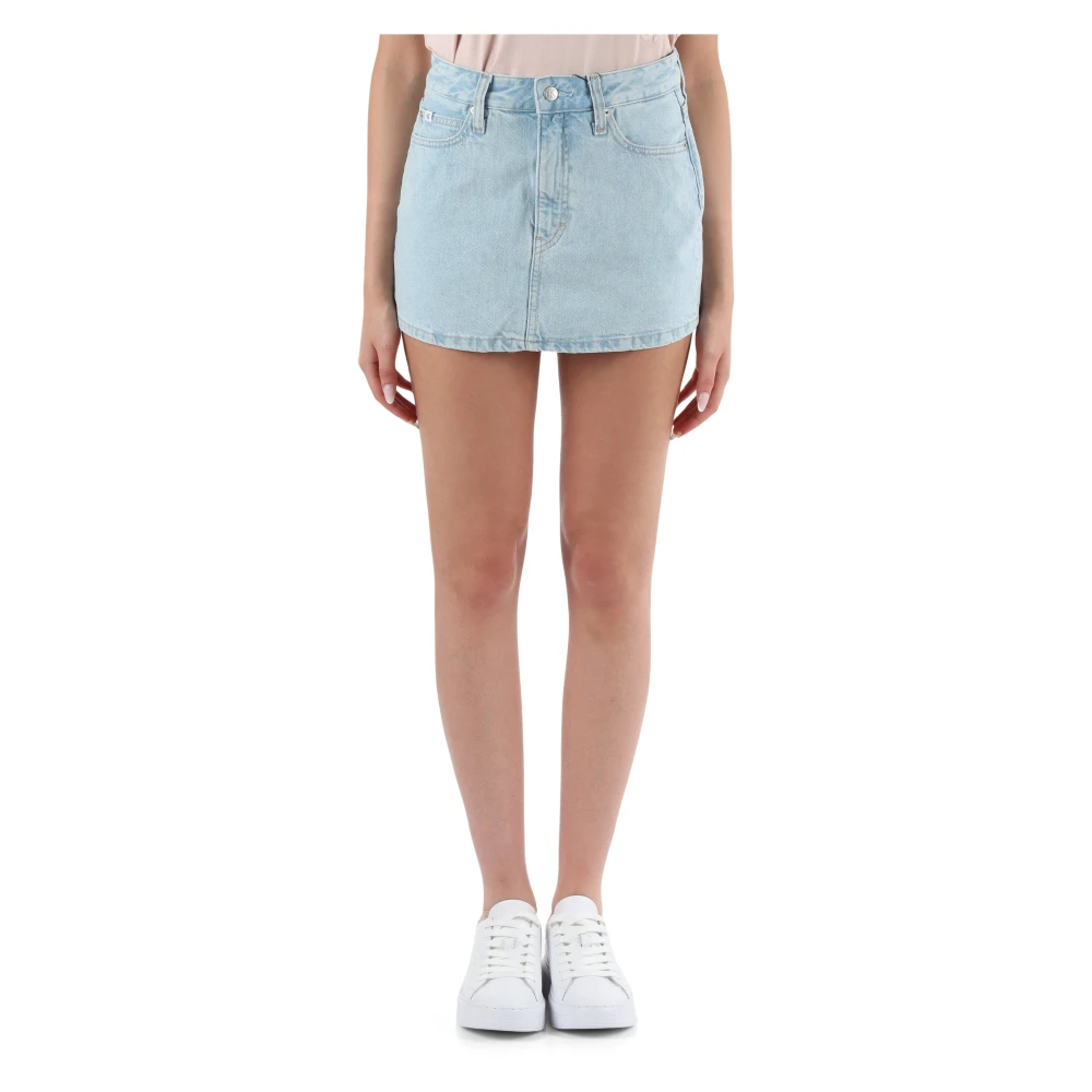 Calvin Klein Jeans Denim mini-rok met vijf zakken Blue Dames