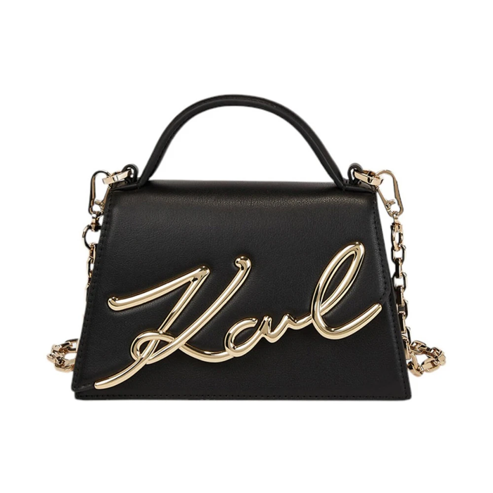 Karl Lagerfeld Women's Black Signature Crossbody Bag - Handbags - One Size - Bags