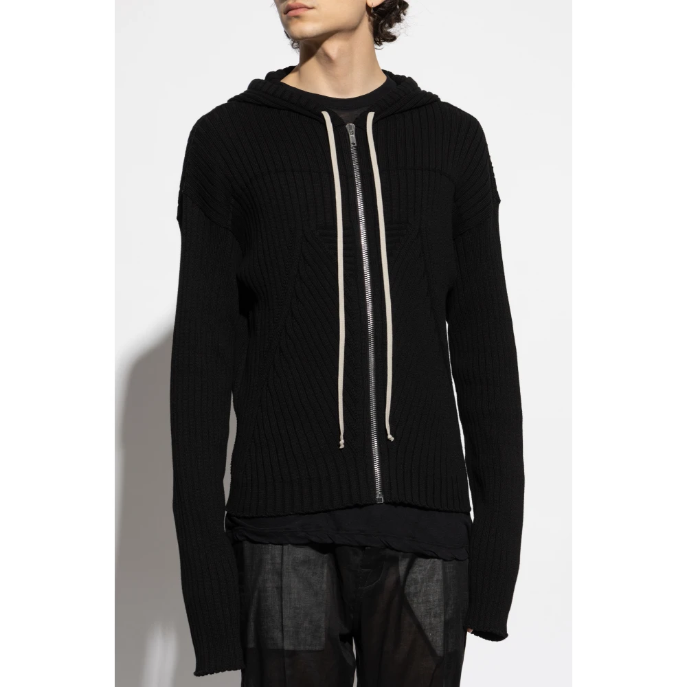 Rick Owens Ribbed Sweatshirt Kec Black Heren