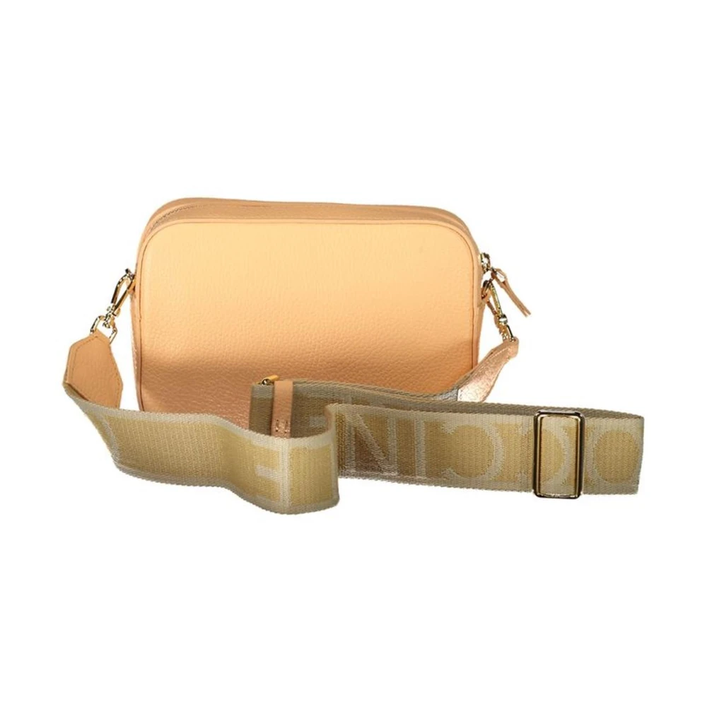 Coccinelle Oranje Leren Handtas met Logo Rits Orange Dames
