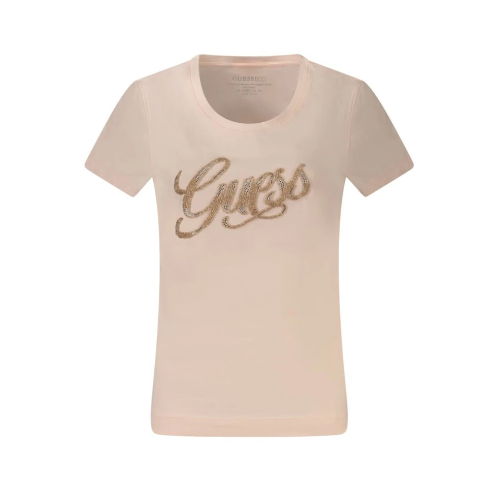 Guess Rosa Katoenen Tops & T-Shirt Pink Dames