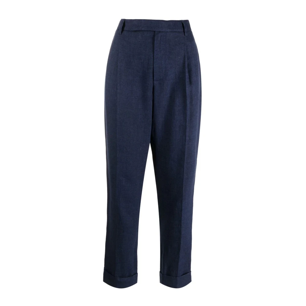 Ralph Lauren Plooitjesbroek in volledige lengte Blue Dames