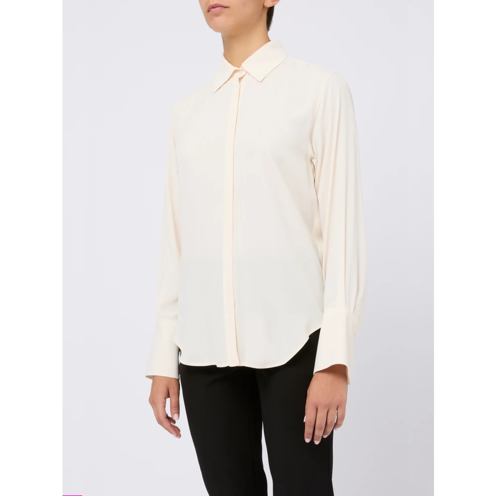 Seventy Zijden Overhemd met Lange Mouwen in Room Beige Dames
