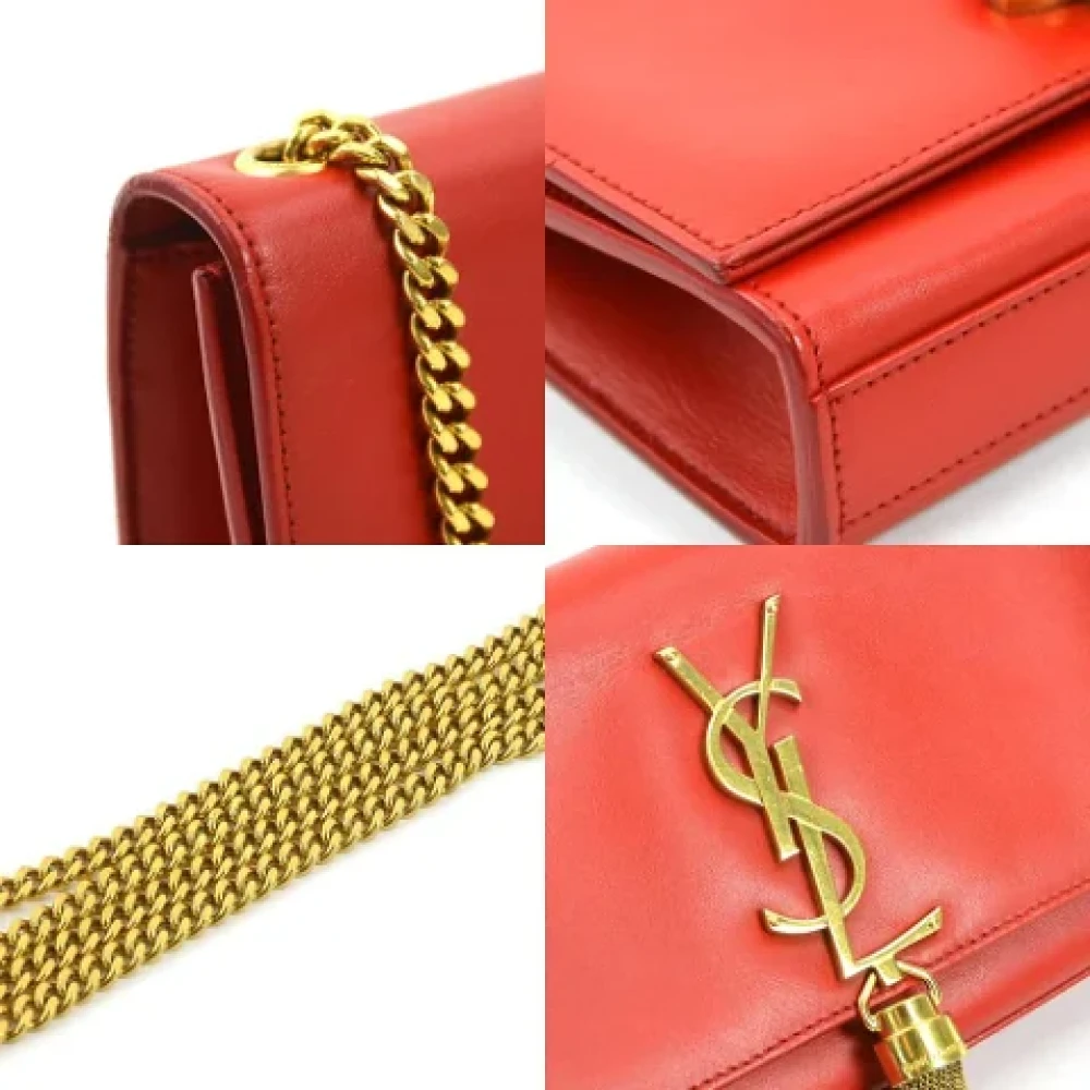 Saint Laurent Vintage Pre-owned Leather shoulder-bags Red Dames