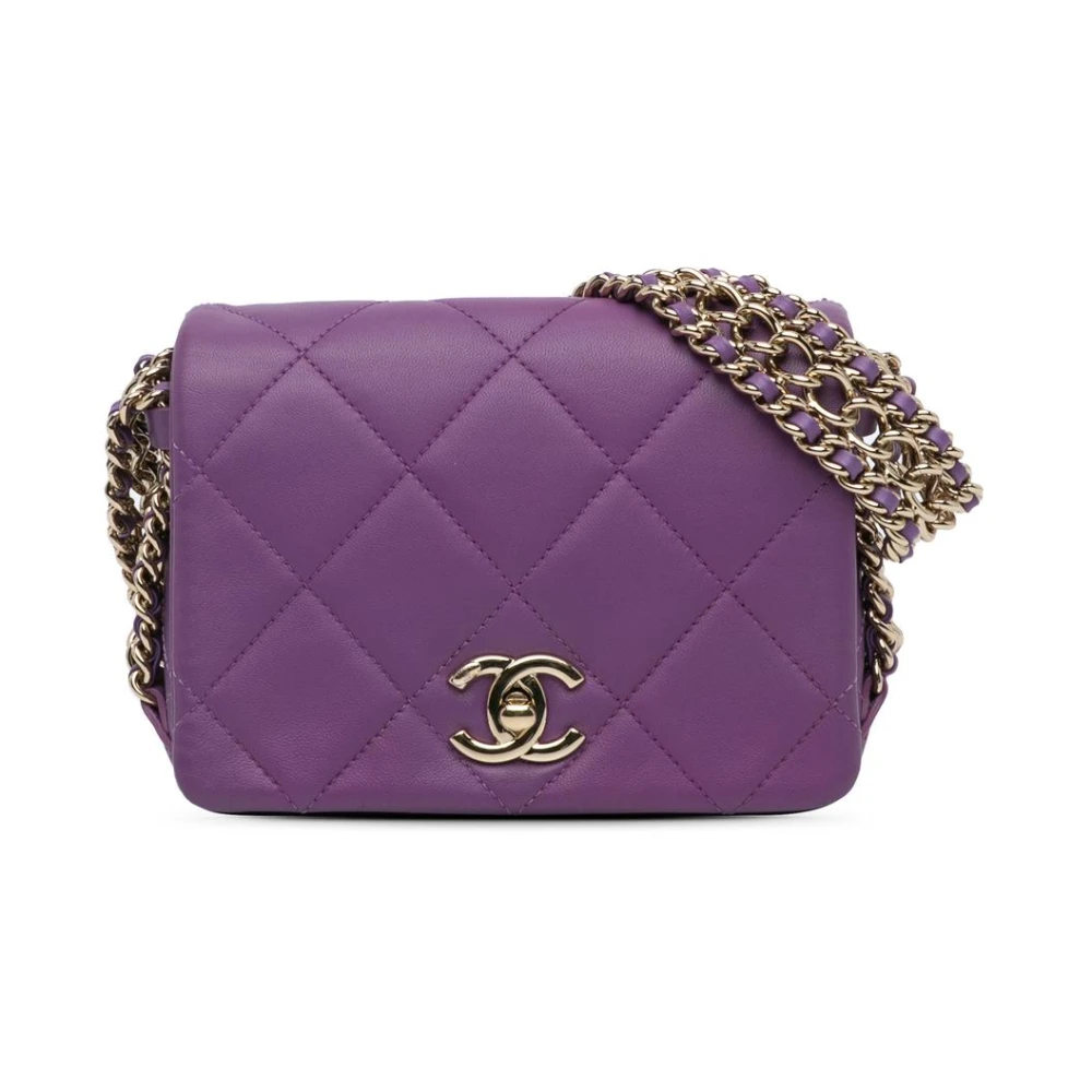 Chanel Vintage Women's Purple Pre-Owned Chanel 19 Lambskin Shoulder Bag