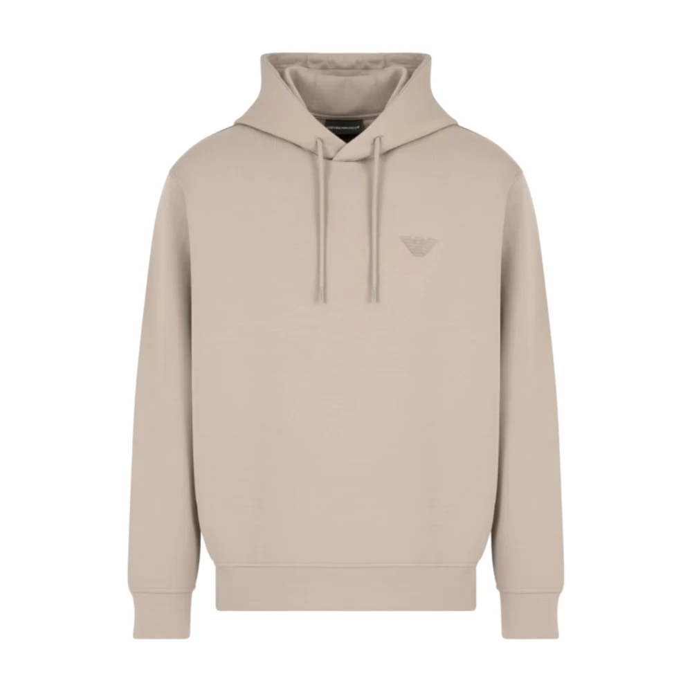 Armani Heren hoodie met klein logo Beige Heren