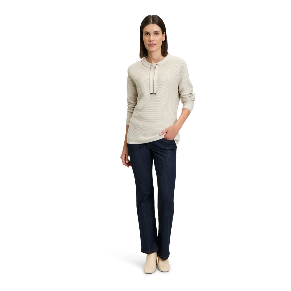 Betty Barclay Casual Gebreide Trui met Decoratieve Details Beige Dames