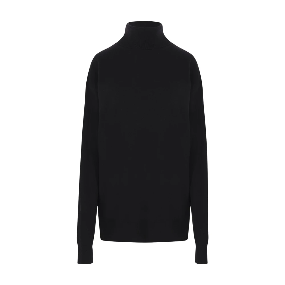 Dries Van Noten Zwarte Kasjmier Coltrui Trui Black Dames