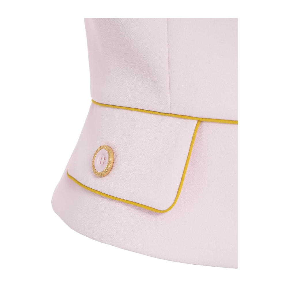 Elisabetta Franchi Roze Crepe Blazer met Metalen Details Pink Dames