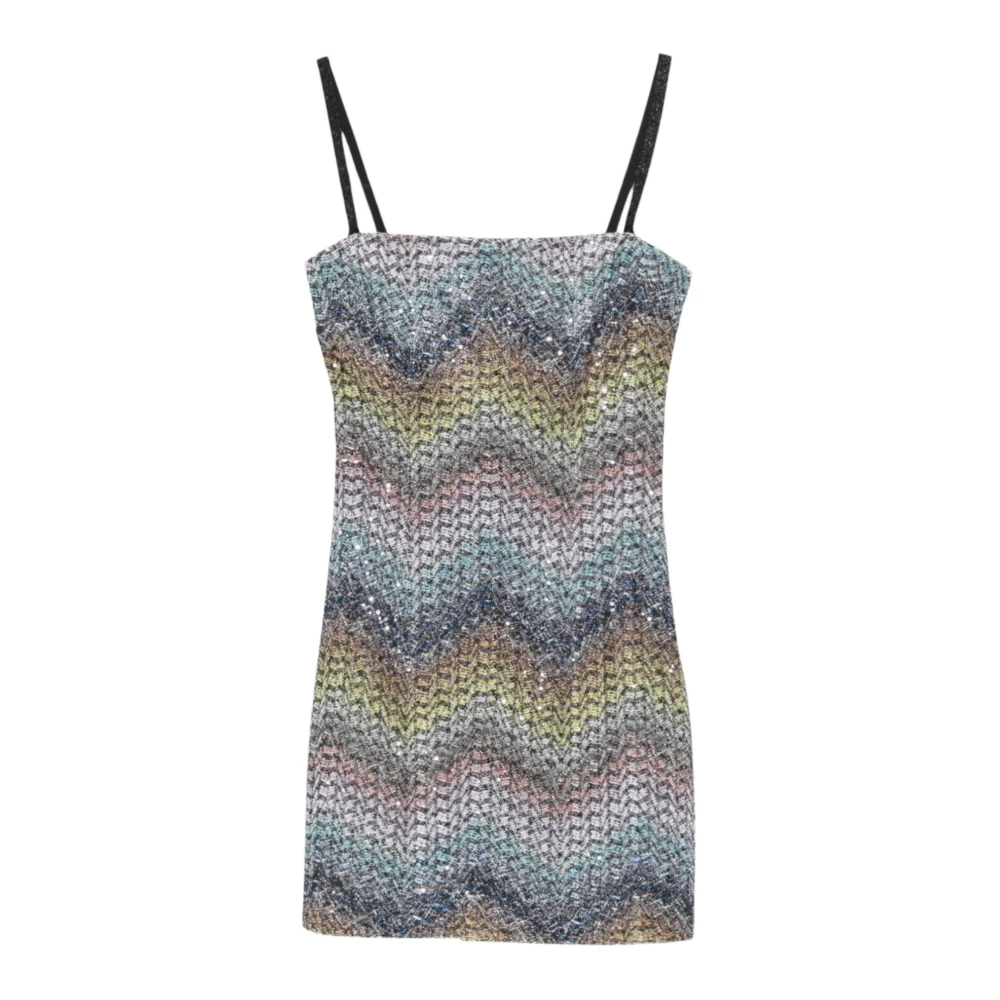 Missoni Women's Multicolor Short Dresses, S, Chevron-Pattern Mini Dress