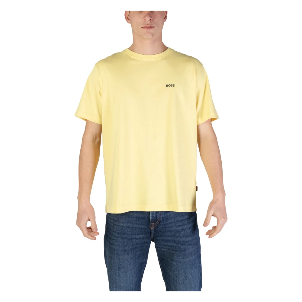 Hugo Boss Katoenen T-shirt met korte mouwen Herfst Winter Collectie Yellow Heren