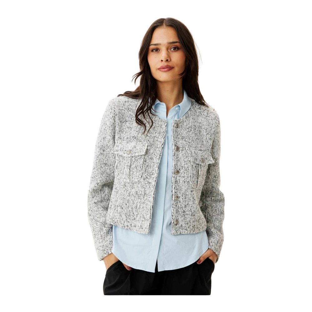 IN Front Lichtgrijze Korte Jas Blazer Gray Dames
