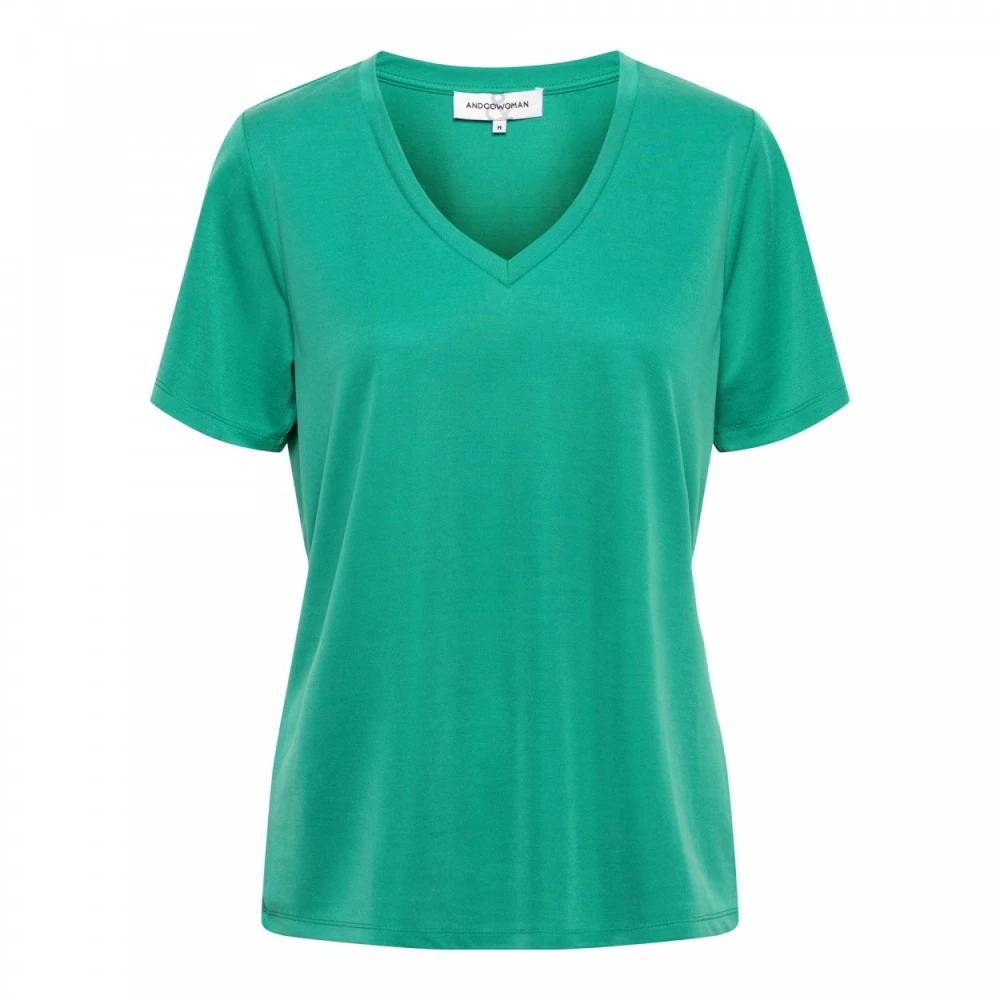 &Co Woman Groene Marley V-hals Shirt Green Dames