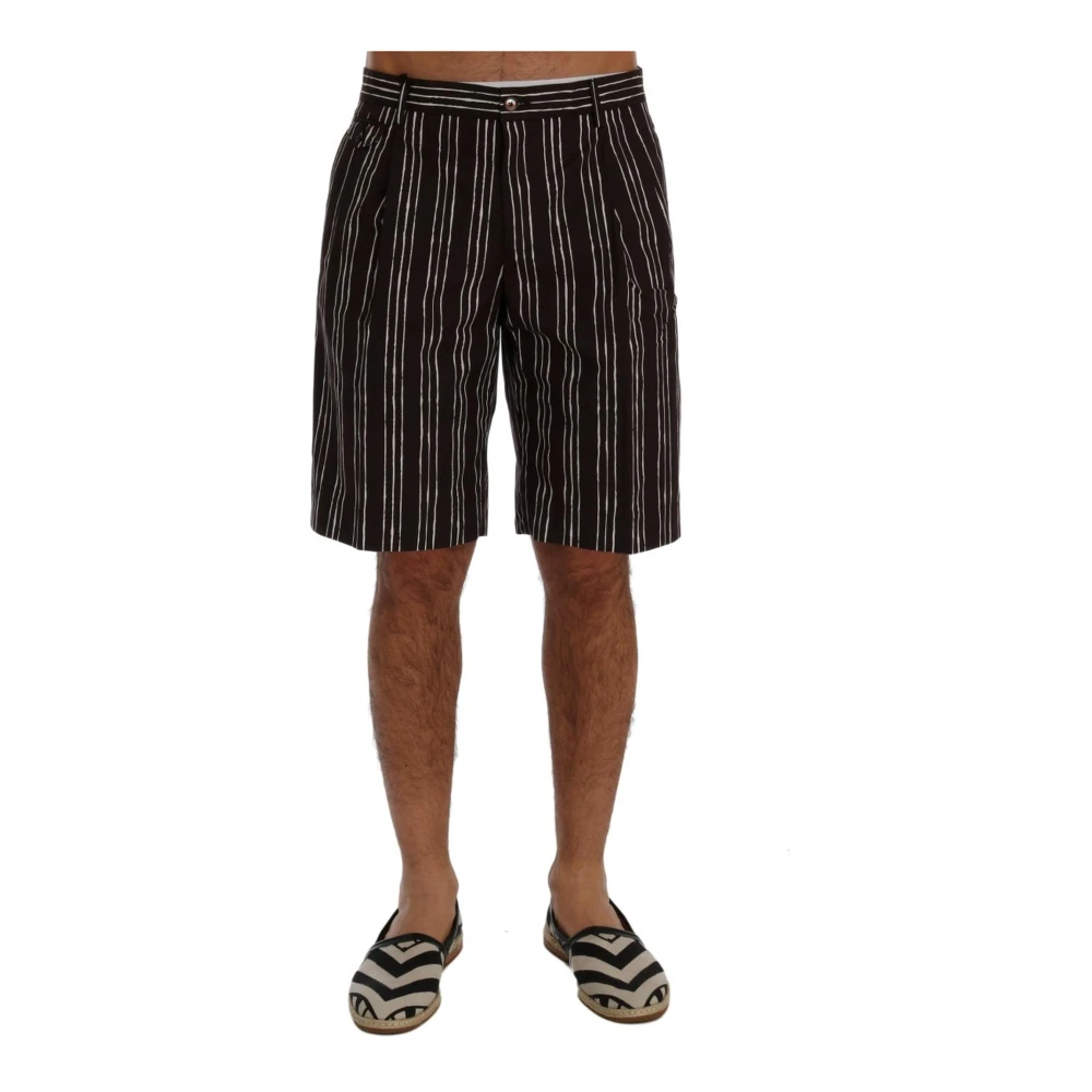 Dolce & Gabbana Men's Multicolor Striped Hemp Casual Shorts - Casual Shorts - Xs - Shorts