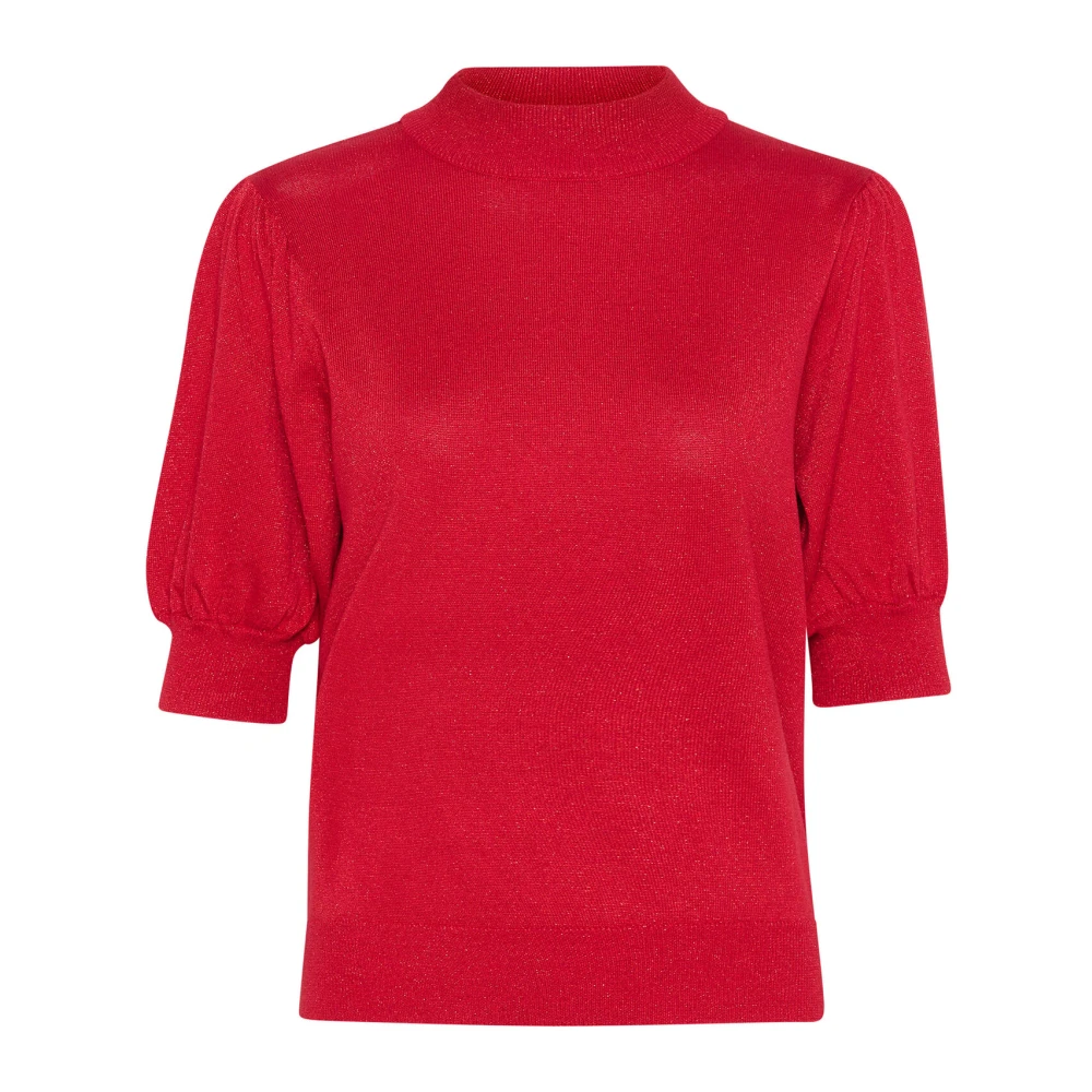 Kaffe Rode Coltrui met Pofmouwen Red Dames