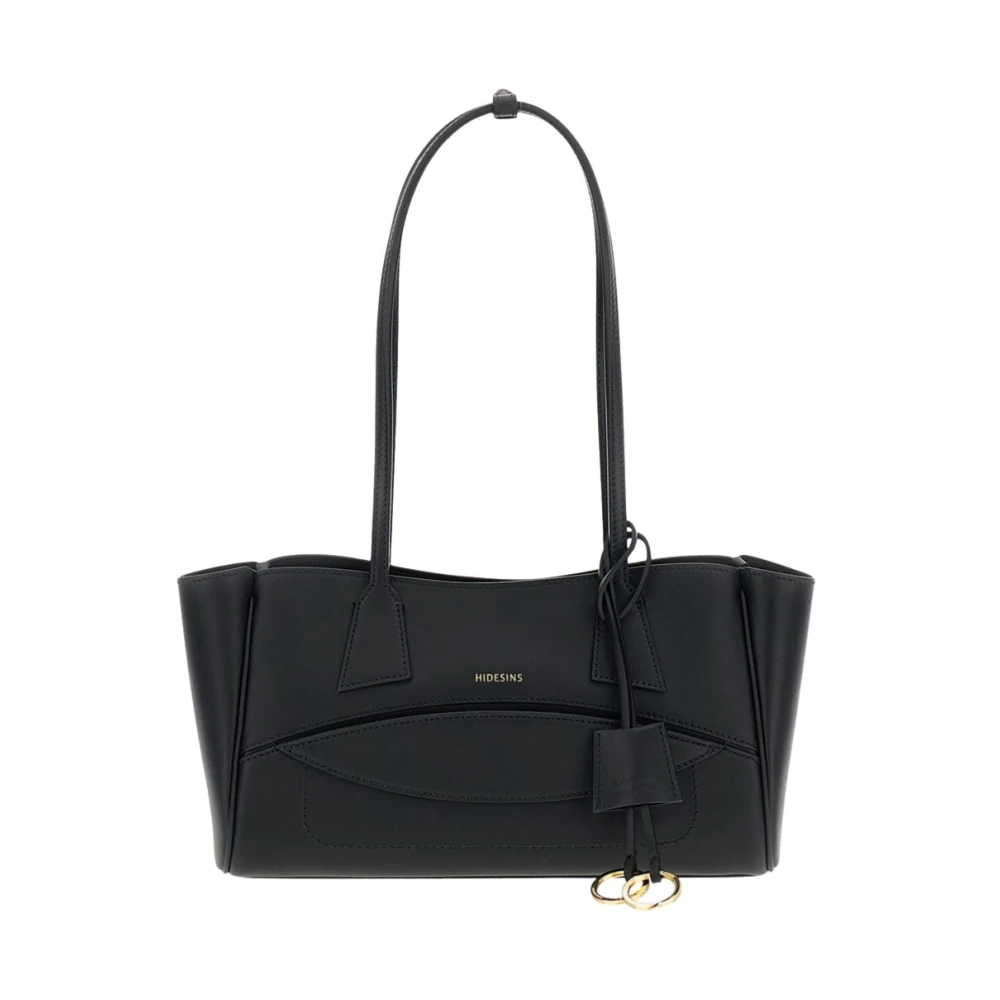 Hidesins Black Top-Handle Leather Shoulder Bag - Female - Shoulder Bags - One Size - Bags