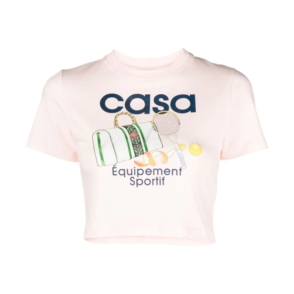 Casablanca Roze Bedrukte T-shirts en Polos Pink Dames