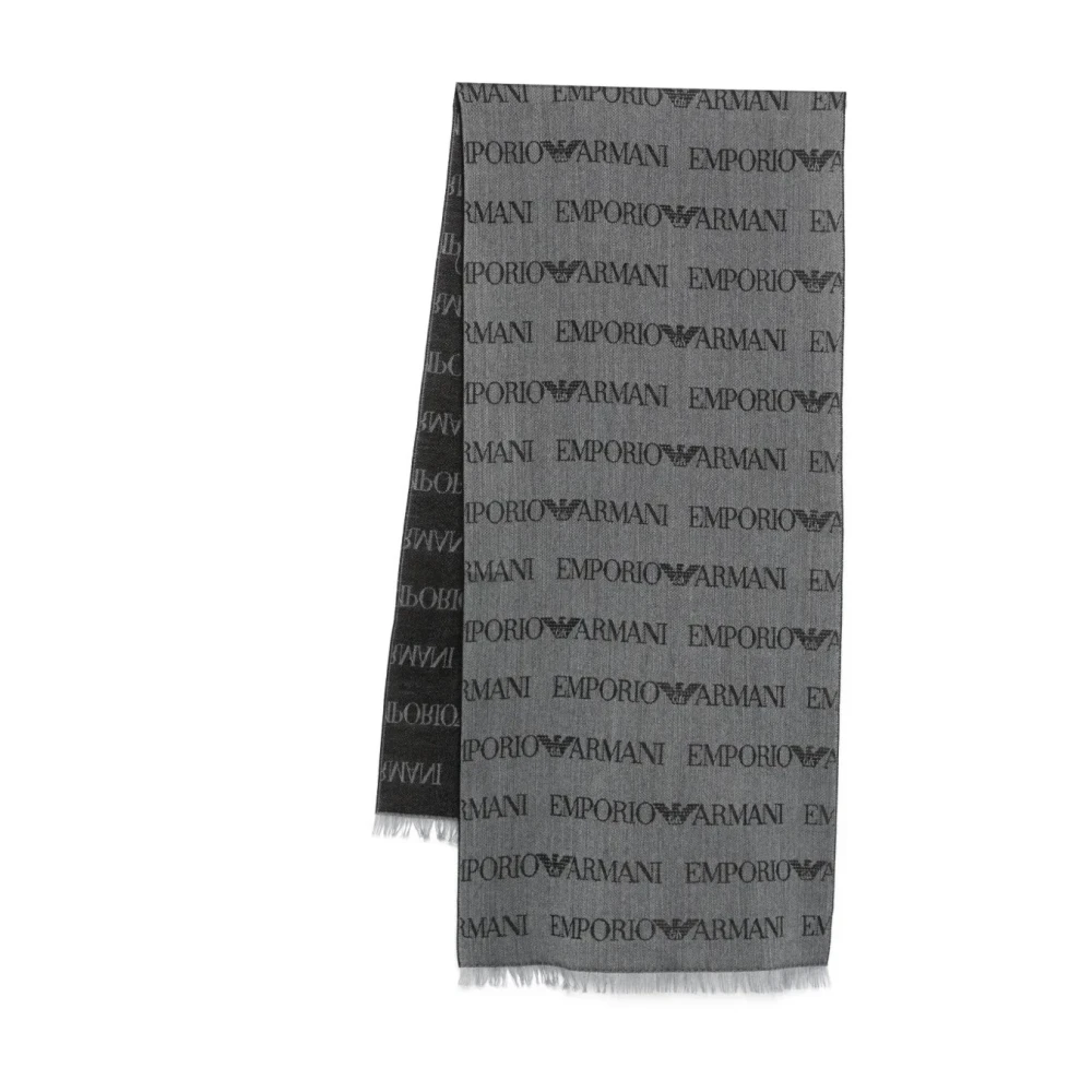 Emporio Armani Men's Gray Winter Scarves, One Size, Sciarpa
