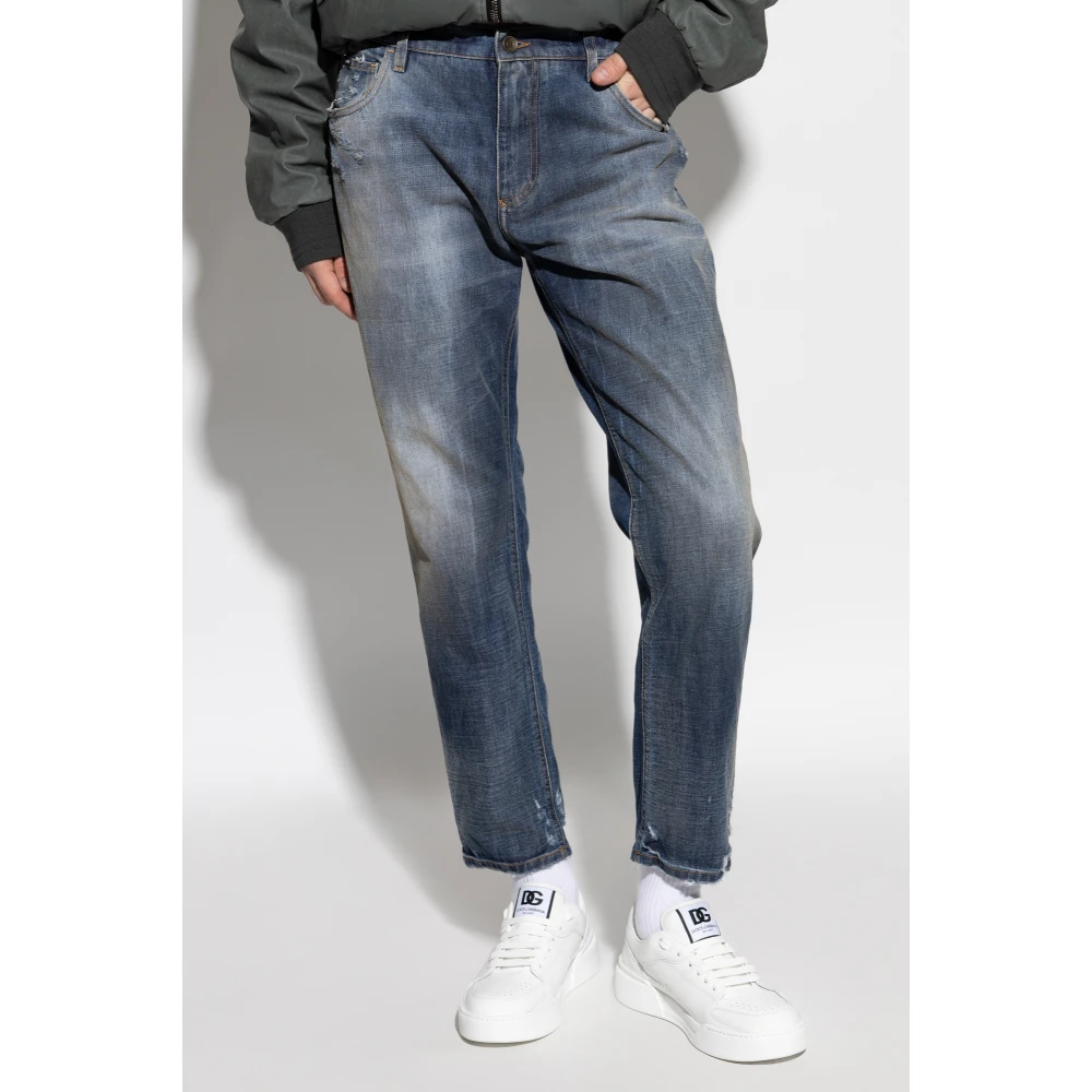 Dolce & Gabbana Jeans met logo Blue Heren