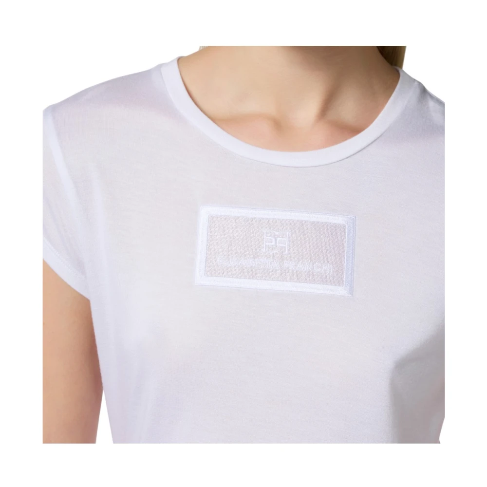 Elisabetta Franchi Casual katoenen T-shirt voor vrouwen White Dames