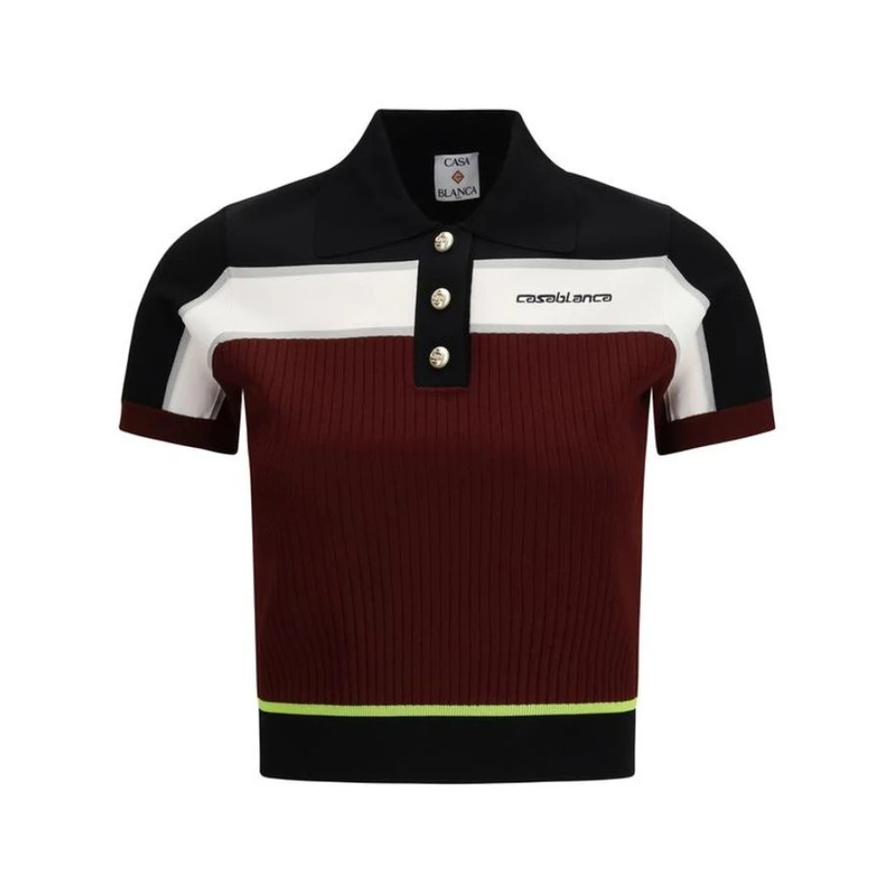 Casablanca Women's Multicolor Polo Shirts, M, Viscose Polo Shirt