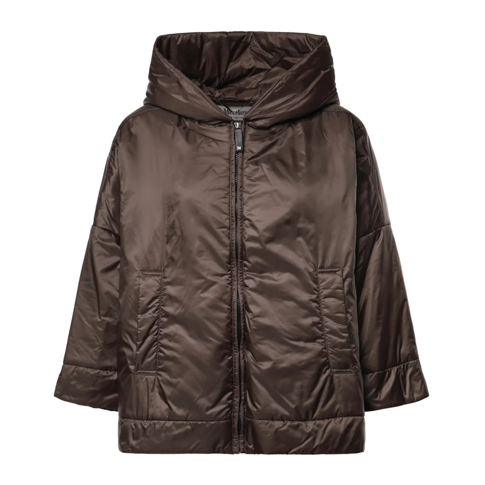 Max Mara , Light Jackets, Female, Brown, Xs, Mtcfiore Imbottito Corto