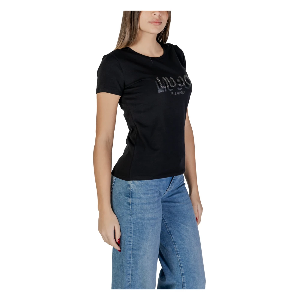 Liu Jo Korte Mouw T-shirt Lente Zomer Collectie Black Dames